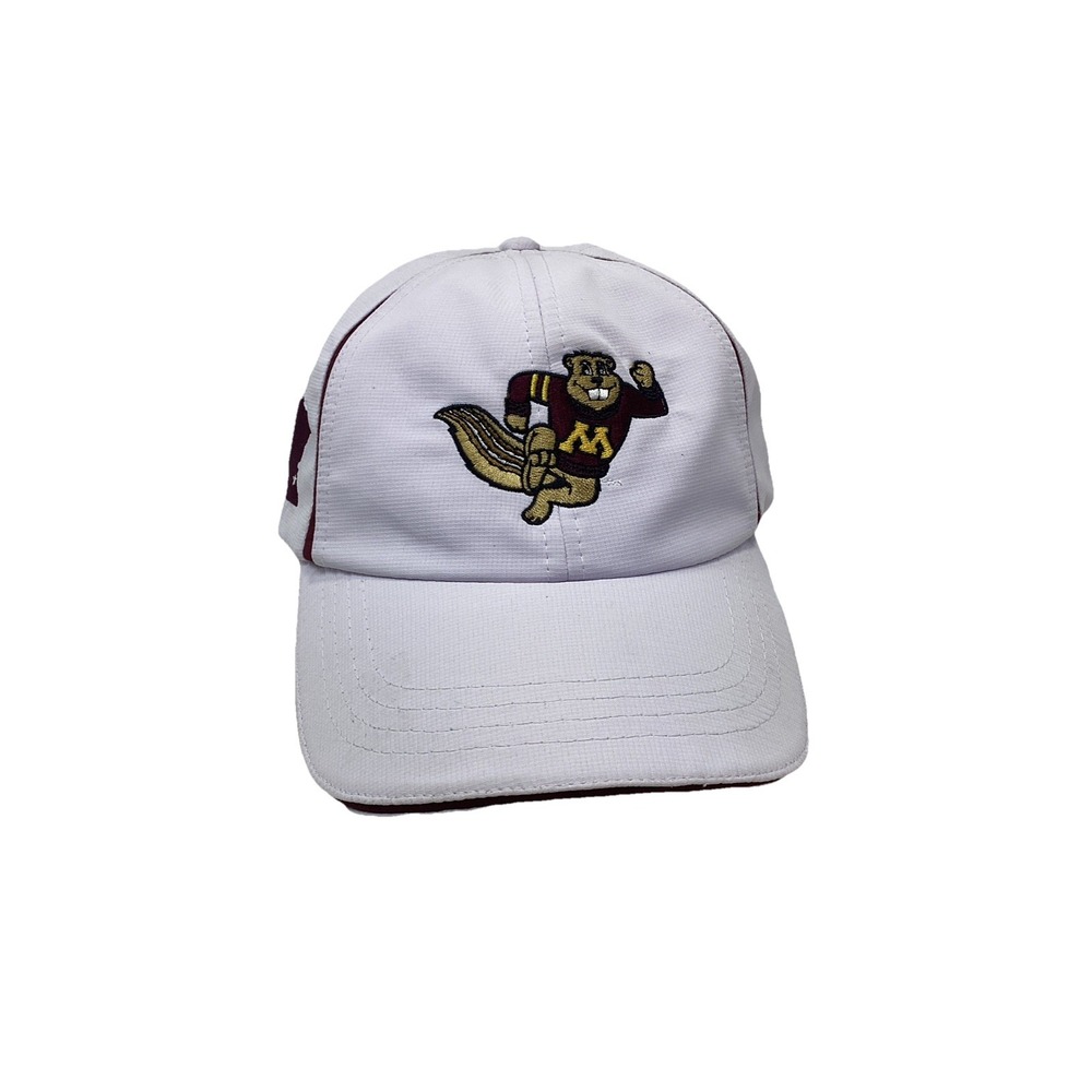 Minnesota Golden Gophers White Ahead Performance Hat  Running Goldy Logo SPF 50